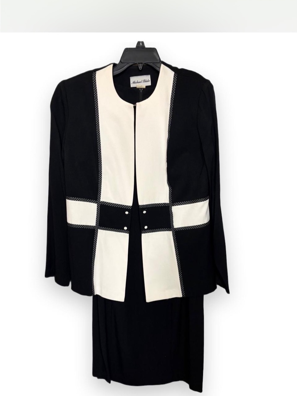 Black and White Long Sleeve Dress Set